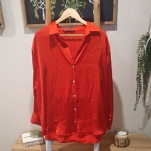 Zara Bold Red Blouse